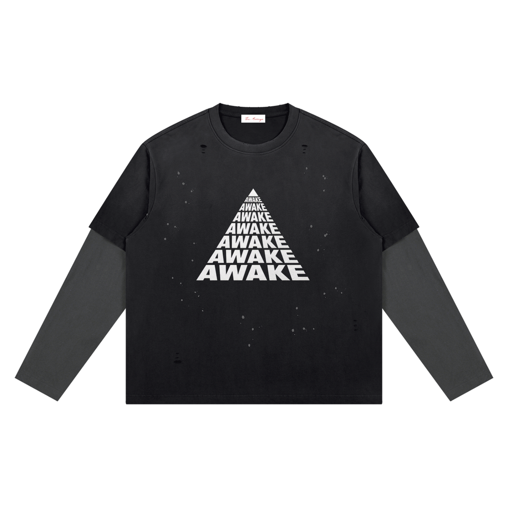 Cotton,TShirt,LongSleeve,Awake,VintageWash,TheMessage,Organic