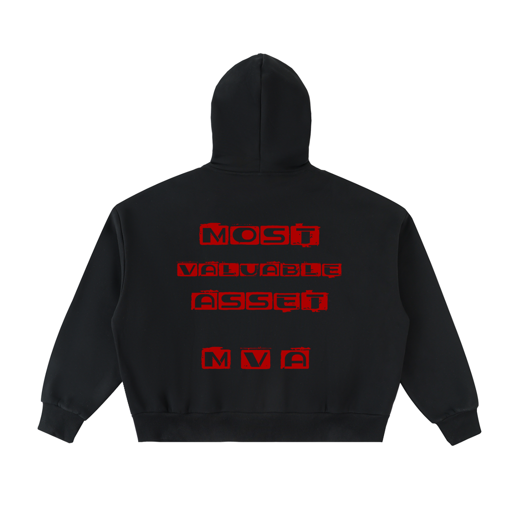 Fleeced,FullZip,Boxy,Hoodie,TheMessage,IamMostValuableAsset