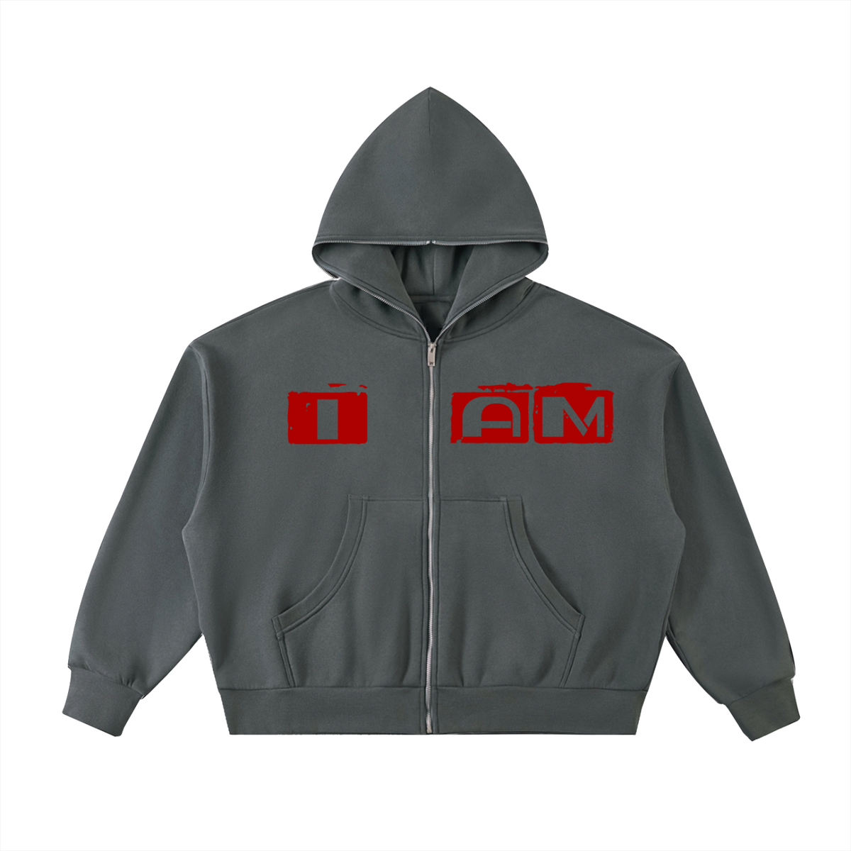 Fleeced,FullZip,Boxy,Hoodie,TheMessage,IamMostValuableAsset
