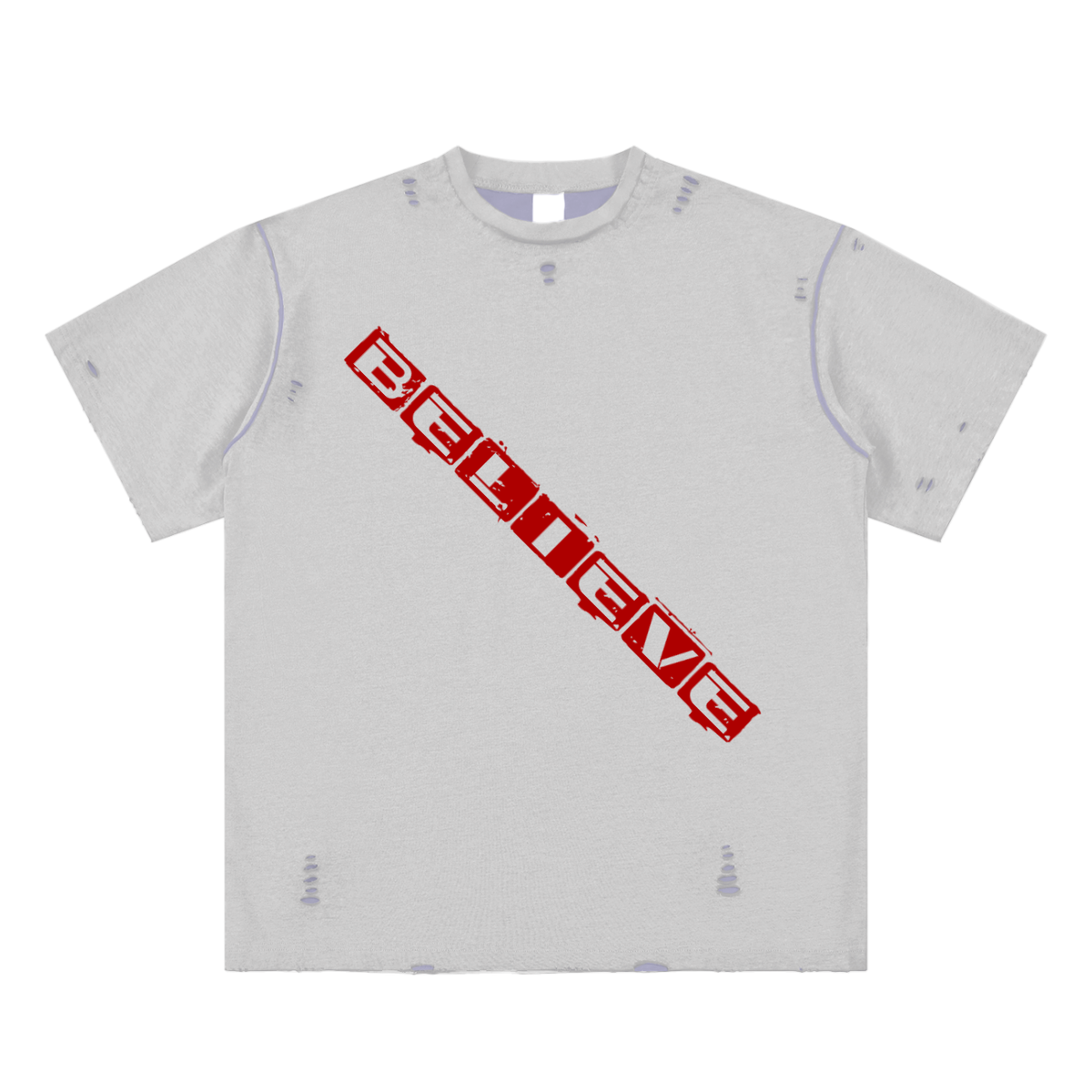 Cotton,TShirt,TheMessage,Believe,Trust,Reversible,HandFrayed