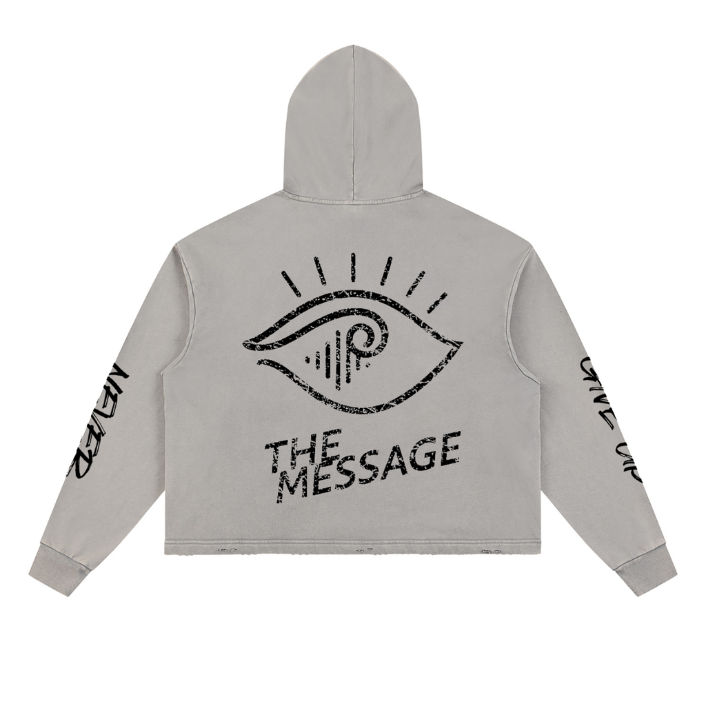Vitage,Washed,FrayedHem,Hoodie,IAmMostValuableAsset,NeverGiveUp,Fall,Winter,LongSleeve,Heavyweight