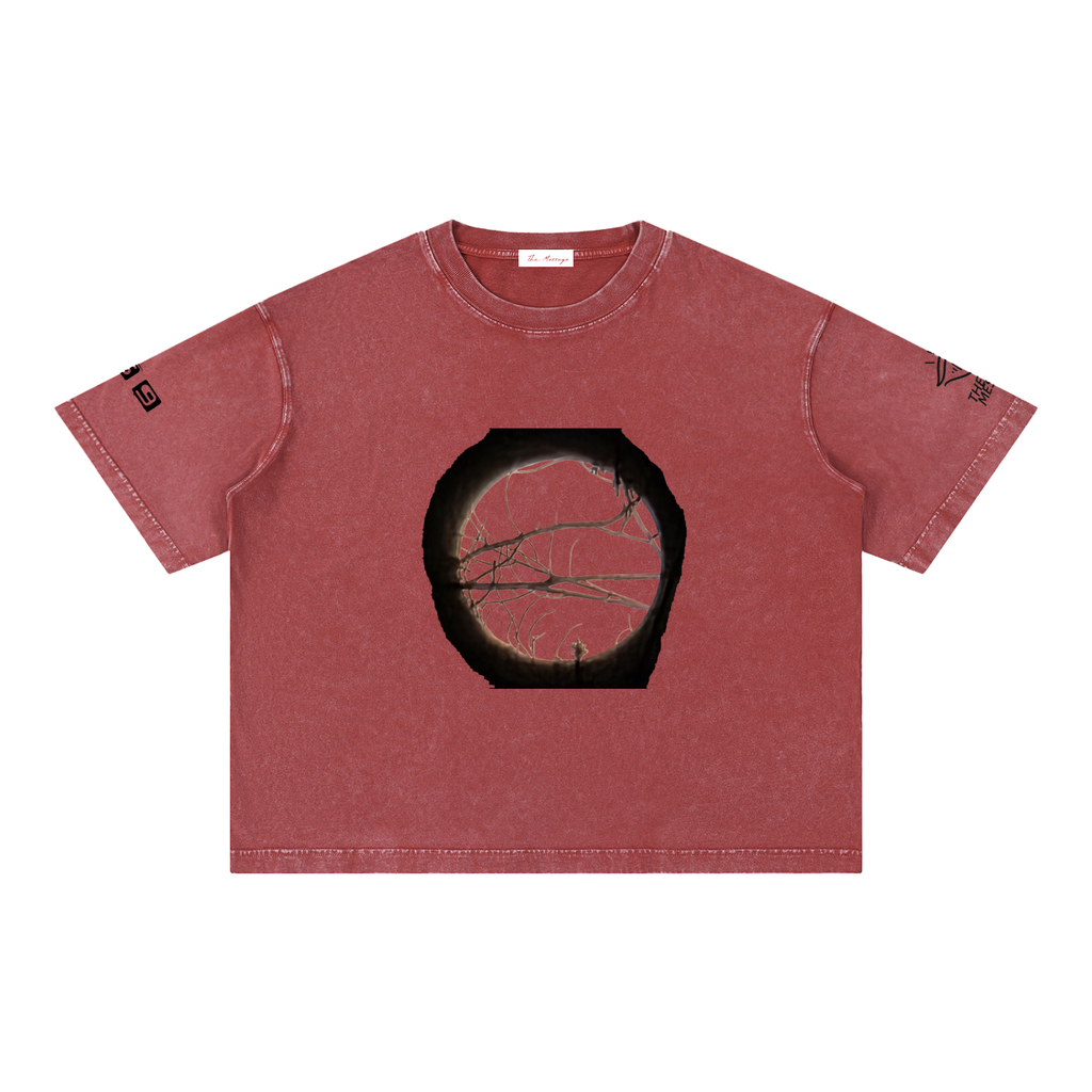 Full Moon Mineral Wash Boxy Cotton T-Shirt