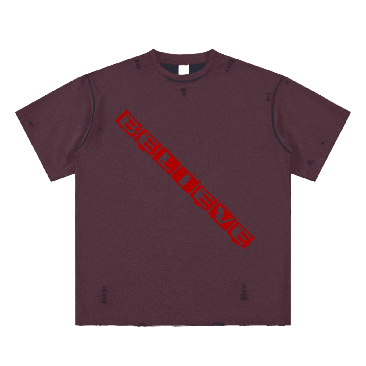 Cotton,TShirt,TheMessage,Believe,Trust,Reversible,HandFrayed